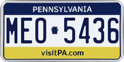 PA license plate MEO5436