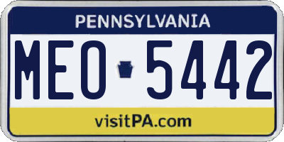 PA license plate MEO5442