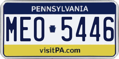 PA license plate MEO5446