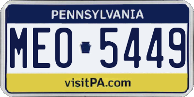 PA license plate MEO5449