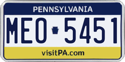 PA license plate MEO5451