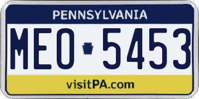 PA license plate MEO5453