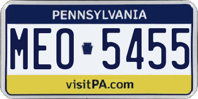 PA license plate MEO5455