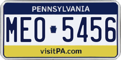 PA license plate MEO5456