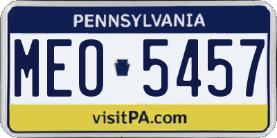PA license plate MEO5457