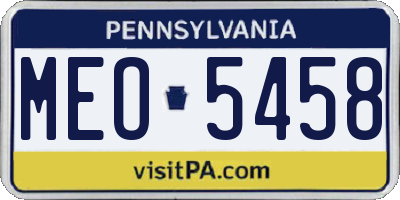 PA license plate MEO5458