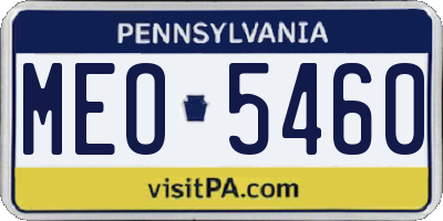 PA license plate MEO5460