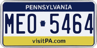 PA license plate MEO5464