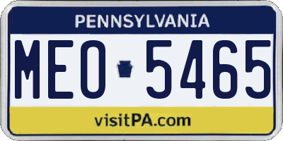 PA license plate MEO5465