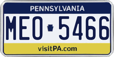PA license plate MEO5466