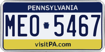 PA license plate MEO5467