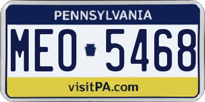 PA license plate MEO5468