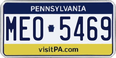 PA license plate MEO5469