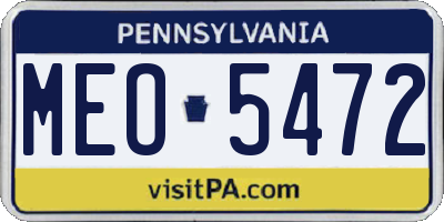 PA license plate MEO5472