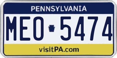 PA license plate MEO5474