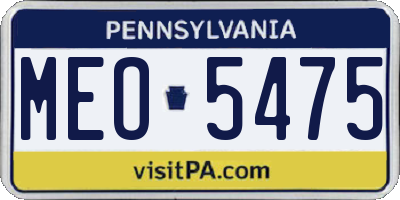 PA license plate MEO5475