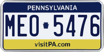 PA license plate MEO5476