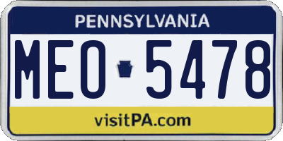 PA license plate MEO5478