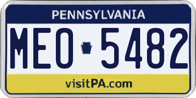 PA license plate MEO5482