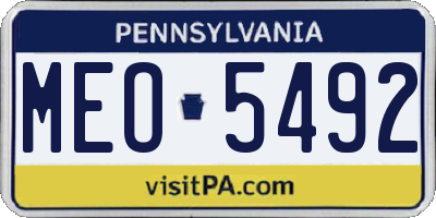 PA license plate MEO5492