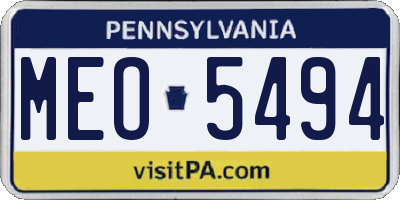 PA license plate MEO5494