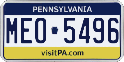 PA license plate MEO5496