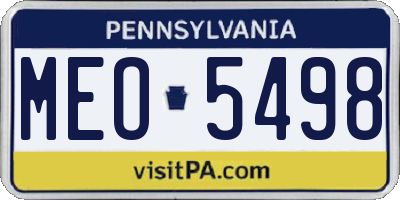 PA license plate MEO5498