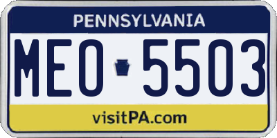 PA license plate MEO5503
