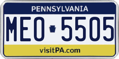 PA license plate MEO5505