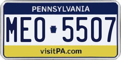 PA license plate MEO5507