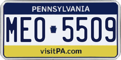 PA license plate MEO5509