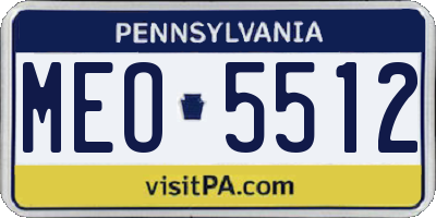 PA license plate MEO5512