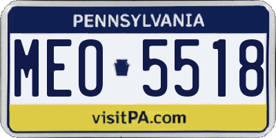 PA license plate MEO5518