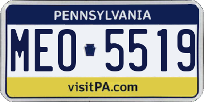 PA license plate MEO5519