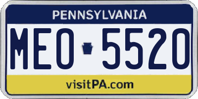 PA license plate MEO5520