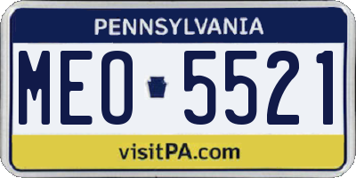 PA license plate MEO5521