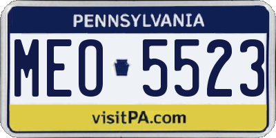 PA license plate MEO5523