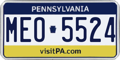PA license plate MEO5524