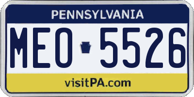 PA license plate MEO5526