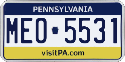PA license plate MEO5531