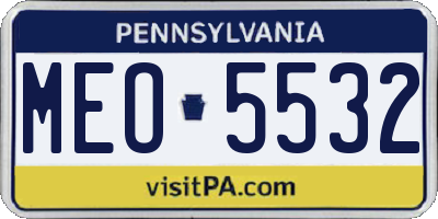 PA license plate MEO5532