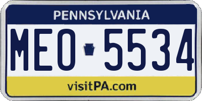 PA license plate MEO5534