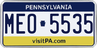 PA license plate MEO5535