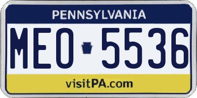 PA license plate MEO5536