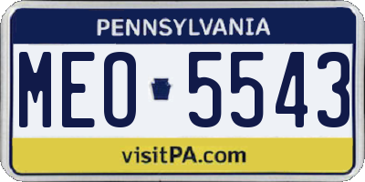 PA license plate MEO5543