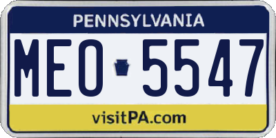 PA license plate MEO5547