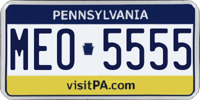 PA license plate MEO5555
