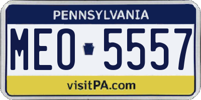 PA license plate MEO5557
