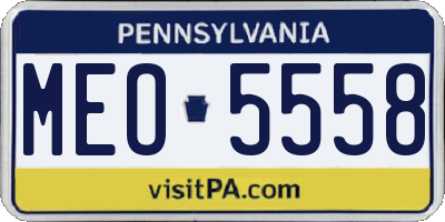 PA license plate MEO5558