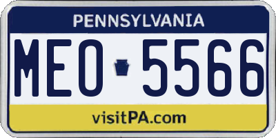 PA license plate MEO5566